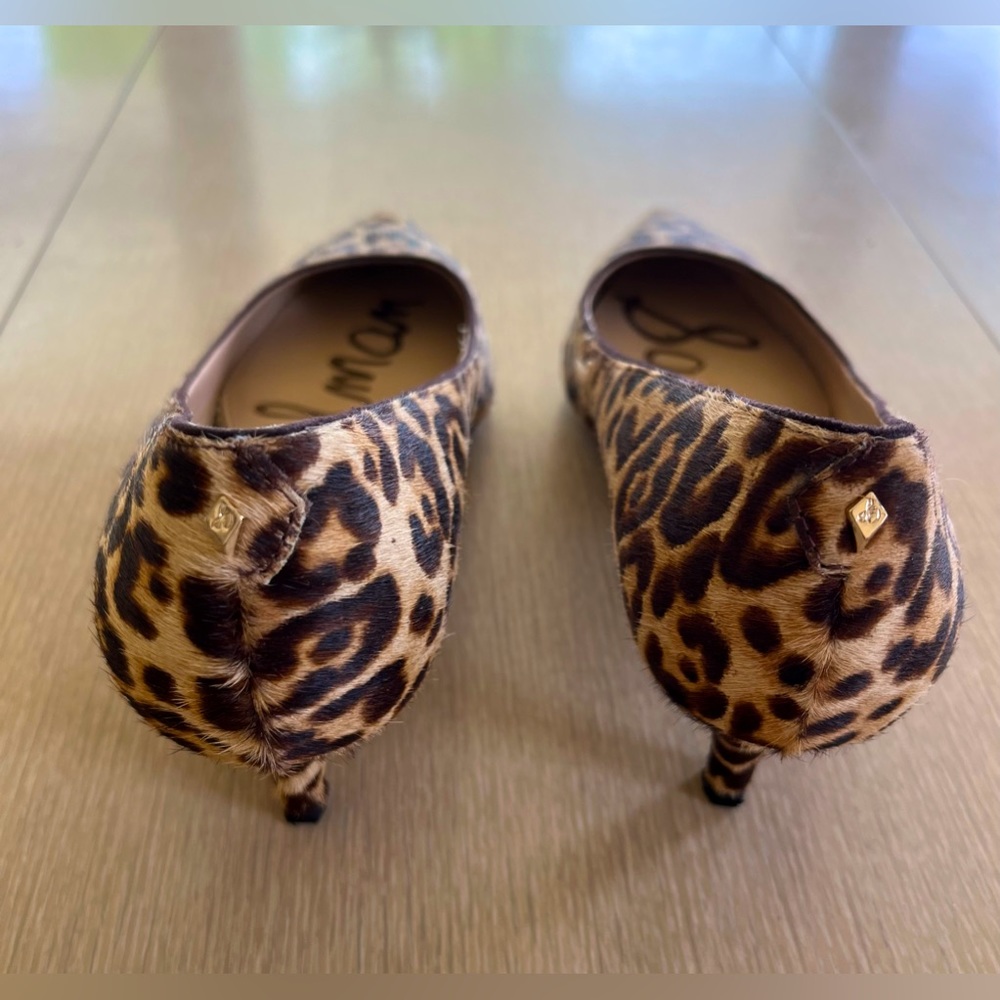 𝅺SAM EDELMAN HAZEL CHEETAH PRINT LEATHER POINTED TOE PUMPS - Picture 6 of 9